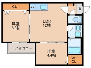 クリーク姪浜の物件間取画像